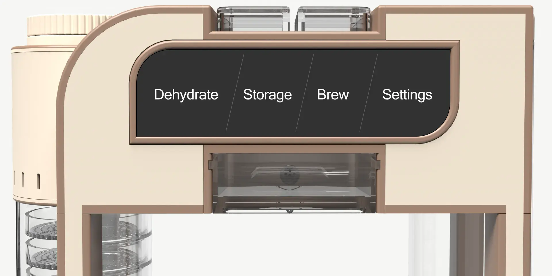 Hero rendering of the Infinitea product in front of a featureless background space. The infinitea branding is prominently displayed on the left half of the image, while the render of the product is featured on the right half.