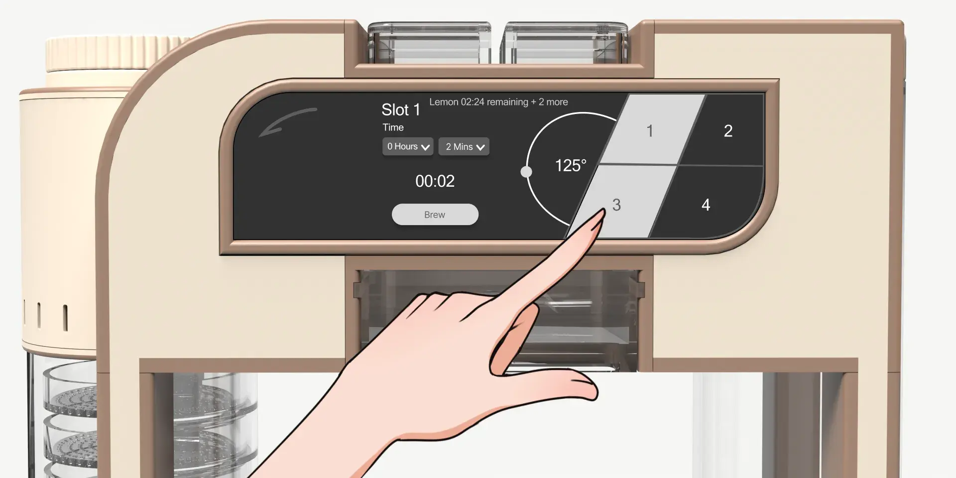 Hero rendering of the Infinitea product in front of a featureless background space. The infinitea branding is prominently displayed on the left half of the image, while the render of the product is featured on the right half.