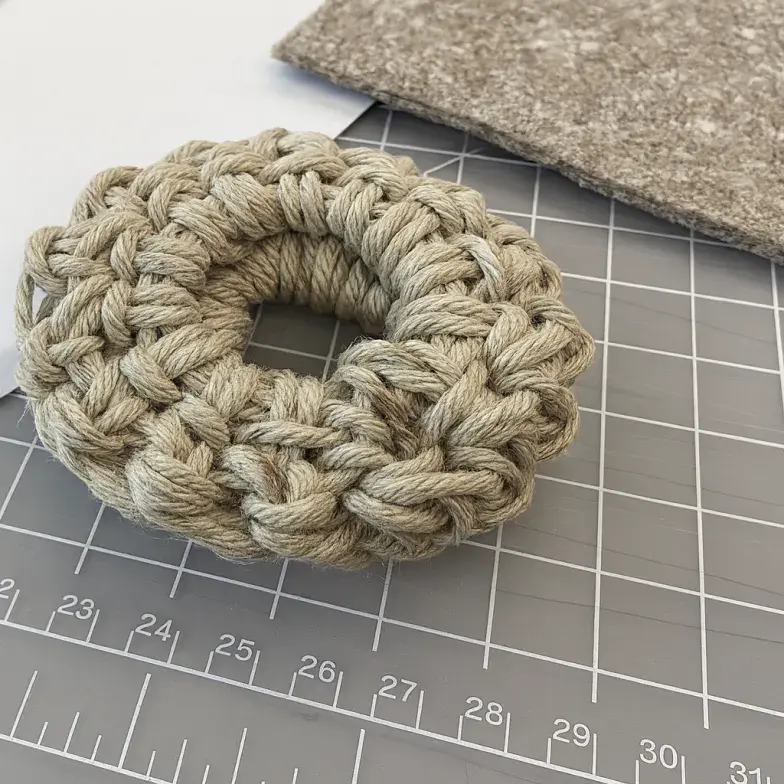 A finished sole, made using hemp and mixed fibers.